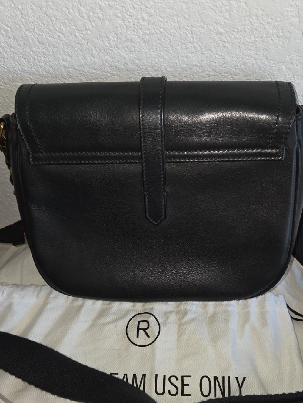 Golden Goose Sally Black Leather Crossbody Bag with Gold Buckle - Picture 7 of 10